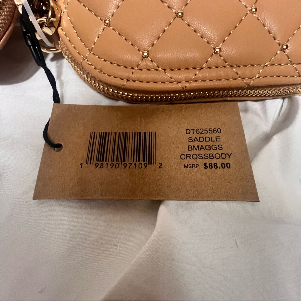 ✨NEW✨ Steve Madden Tan / Brown Quilted Crossbody Bag w/ Heart Charm Wallet - Picture 6 of 10